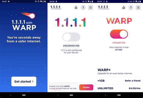 what does warp 1.1.1.1 do